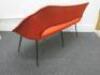 Blood Orange Upholstered Stud Back 2 Seater Chair on 6 Leg Metal Base. H70cm x W135cm x D60cm - 5