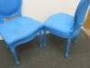 Pair of Blue Painted Oval Stud Backed Wood Framed Chairs. - 2