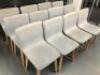 12 x Light Green/Blue Material Chairs on Light Wood Legs. Size H82cm (Require Cleaning). - 2