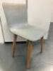 12 x Light Green/Blue Material Chairs on Light Wood Legs. Size H82cm (Require Cleaning). - 4