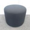 Ply Wood Black Upholstered Pouffee. Size H44cm x Dia 57cm.