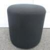 Ply Wood Black Upholstered Pouffee, Size H43cm x Dia 42cm.