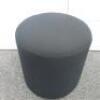 Ply Wood Black Upholstered Pouffee, Size H43cm x Dia 42cm. - 2
