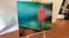 Lady with Pink Dress, Self Adhesive Vinyl Print, Mounted on Di-Bond with Aluminium Frame. Size H75cm x W90cm. - 2