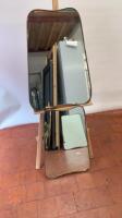 2 x Assorted Sized Decorative Mirrors with Brass Surround. Size H71cm x W54cm & H62cm x W44cm.