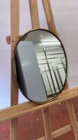 Decorative Mirror with Brass Surround. Size H40cm x W31cm.