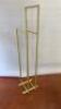 Gold Effect Metal Double Clothes Rail. Size H152cm x W38cm x D20cm. - 2