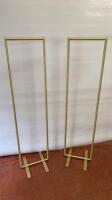 Pair of Gold Effect Metal Clothes Rail. Size H152cm x W38cm x D20cm.