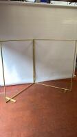 Gold Effect Metal Double Fold Out Clothes Rail. Size H152cm x W127cm x D20cm. Approx Overall Length 2.5m.