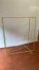 Gold Effect Metal Double Fold Out Clothes Rail. Size H152cm x W127cm x D20cm. Approx Overall Length 2.5m. - 3