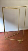 Gold Effect Metal Triple Fold Out Clothes Rail. Size H180cm x W112cm x D20cm. Approx Overall Length 3m.