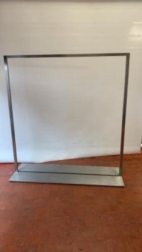 Brushed Stainless Steel Clothes Rail. Size H170cm x W160cm x D50cm. NOTE: base is extremely heavy.