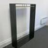 Black Tri Folding, Commercial Shop Display Iron Clothes Rail with Gold Coloured Hanging Bar. Size H160 x W130 x D9cm. Approx Overall Length 3.9m. NOTE: Un-assembled for collection and clothes rails are extremely heavy. - 16