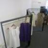 Black Tri Folding, Commercial Shop Display Iron Clothes Rail with Gold Coloured Hanging Bar. Size H160 x W115 x D9cm. Approx Overall Length 3.5m. NOTE: Un-assembled for collection and clothes rails are extremely heavy - 5