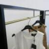 Black Tri Folding, Commercial Shop Display Iron Clothes Rail with Gold Coloured Hanging Bar. Size H160 x W115 x D9cm. Approx Overall Length 3.5m. NOTE: Un-assembled for collection and clothes rails are extremely heavy - 9
