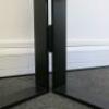 Black Tri Folding, Commercial Shop Display Iron Clothes Rail with Gold Coloured Hanging Bar. Size H160 x W115 x D9cm. Approx Overall Length 3.5m. NOTE: Un-assembled for collection and clothes rails are extremely heavy - 14