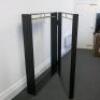 Black Tri Folding, Commercial Shop Display Iron Clothes Rail with Gold Coloured Hanging Bar. Size H160 x W115 x D9cm. Approx Overall Length 3.5m. NOTE: Un-assembled for collection and clothes rails are extremely heavy - 15