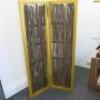 Gold 2 Panel Metal Box Frame Screen Room Divider with Tree Branch Insert. Size H180 x W100 x D5cm.