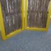 Gold 2 Panel Metal Box Frame Screen Room Divider with Tree Branch Insert. Size H180 x W100 x D5cm. - 3