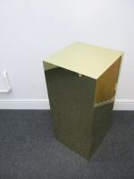 Large Rectangular Gold Gloss Display Plinth. Size H100cm x W45cm x D45cm.