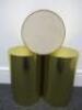 3 x Assorted Sized Gold Wrapped Ply Display Plinths to Include: 2 x H40cm x Dia 25cm & 1 x 20cm x 25cm. - 4