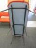 Blood Orange Upholstered Stud Back 2 Seater Chair on 6 Leg Metal Base. H70cm x W135cm x D60cm - 6