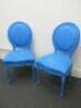 Pair of Blue Painted Oval Stud Backed Wood Framed Chairs. - 6