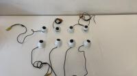 8 x QVIS Mini Dome Eye Cameras, Fixed Lens 3.6mm. Model MDE-SN34-FW.