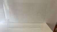 Clear Standing Perspex "Sneeze" Screen. Size H79cm x W119cm.