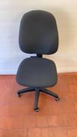 Linea Fabbrica Height Adjustable Swivel Chair, Model B, Upholstered in Grey Fabric.