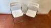 Pair of Ikea Nisse Gloss White Folding Chair on Chrome Frame.