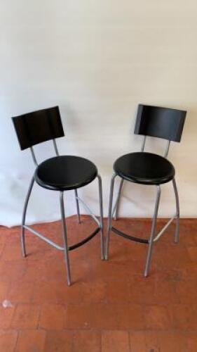 Pair of Ikea Anssi Bar Stools on Metal Frames. Size H101cm.