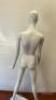 Schlappi Female Full Bodied Abstract Forward Facing White Gloss Mannequin with Shoulder & Hand Joints. Comes with Heavy Metal Base. - 3