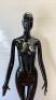 Schlappi Female Full Bodied Abstract Forward Facing Black Gloss Mannequin with Shoulder & Hand Joints. Comes with Heavy Metal Base. - 2