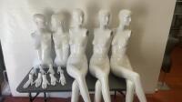 Quantity of Schlappi White Gloss Mannequins to Include: 3 x Seated, 2 x Torso, 2 x Sets of Legs, 9 x Hands, 5 x Arms & 2 Metal Bases. For Spares (as viewed/pictured).