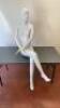 Schlappi Female Full Bodied Abstract Sitting White Gloss Mannequin with Shoulder & Hand Joints.