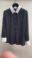 Paule KA Black & White Polka Dot Blouse, Size 38.