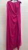 Paule Ka Fuschia Pink Evening Dress with Chifon Tails, Size 40. Comes with Hanger & Dress Cover Carrier. - 2