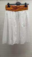 Paule KA White Pleated Skirt with Gold Waist Trim Detailing, Size 40. Comes with Hanger & Dress Cover Carrier. RRP £390.00