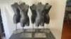 Set of 5 Sieqel Stockman Haute Couture Female Torso Mannequin on Adjustable Height Metal Base.