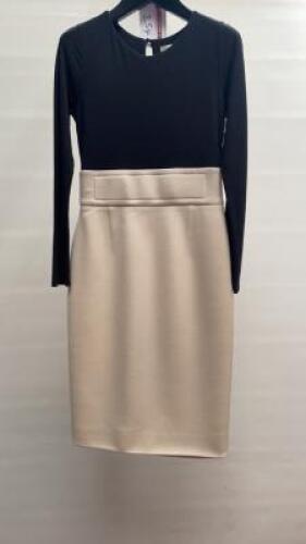 Paule KA Black/Taupe Contrast Dress, Size 38, Shop Display No Tag. Comes with Hanger & Dress Cover Carrier (as viewed/pictured).