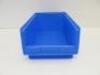 8 x Stapelkasten, Blue Plastic Bins, PK3. Size H14cm x W21cm x D35cm.