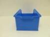 8 x Stapelkasten, Blue Plastic Bins, PK3. Size H14cm x W21cm x D35cm. - 4