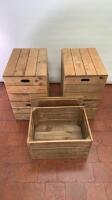 5 x Wooden Storage Box with Lid & Handle. Size H30cm x W50cm x D35cm. 