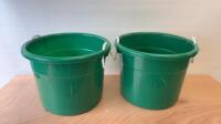 Pair of Curver Plastic Multi Purpose Green Tubs with Rope Handles. Size H43cm x 55cm. 