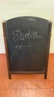 Wooden Double Sided Chalkboard Advertising A Frame Pavement Sign. Size H117cm.