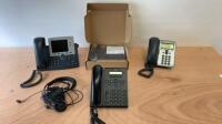 6 x Assorted Telephone Head and Hand Sets to Include: 2 x Cisco Hand Sets CP6921 (One Boxed New), 1 x Cisco Hand Set CP-7945G & 1 x Cisco Hand Set IP700 & 2 x Assorted Telephone Head Sets. 