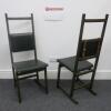 Pair of Neri & Hu Designed Shaker Ladder Back Dining Chairs, Manufactured In Portugal by De-La-Espada. Black Oiled Oak Frame and Upholstered in Black Leather with Optional Black Leather Back Cushion. Size H114cm. RRP £2016.00 - 2