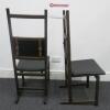 Pair of Neri & Hu Designed Shaker Ladder Back Dining Chairs, Manufactured In Portugal by De-La-Espada. Black Oiled Oak Frame and Upholstered in Black Leather with Optional Black Leather Back Cushion. Size H114cm. RRP £2016.00 - 3