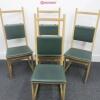 4 x Neri & Hu Designed Shaker Ladder Back Dining Chairs, Manufactured In Portugal by De-La-Espada. American White Oak Frame and Upholstered in Green Leather with Optional Green Leather Back Cushion. Size H114cm. RRP £4032.00 - 2